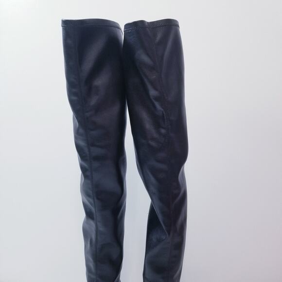 Aquazurra Black Leather Over the Knee Heels Boots - Picture 11 of 13